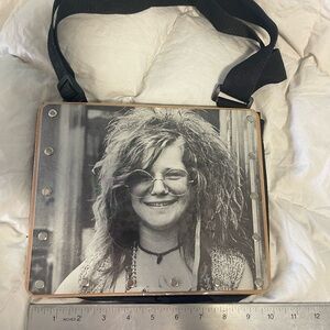 Janis Joplin Record bag, made from an actual record and cover.